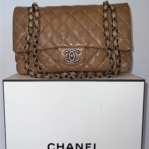 ‼️SOLD‼️ Chanel crinkled leather classic double flap